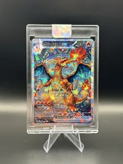 CUSTOM DISPLAY CARD Charizard ex Stained-Glass NON-TCG Card Fractal-Glass Holo - Image 1