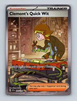 Clemont Quick Wit 243 Pokemon Surging Sparks Special Illustration Rare Card NM+ - Image 1