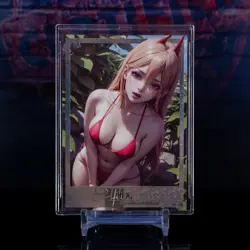 Power Premium Waifu Card Chainsaw Man ACG Goddess Sweet Girl Diary Pink Foil - Image 1