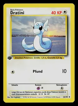 Pokemon Card - Dratini German 1st Edition Base Set 026/102 Uncommon - Image 1