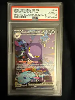 2025 Pokemon DRI EN Team Rockets Crobat ex Special illustration rare #234 PSA 10 - Image 1