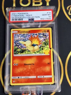 Pokemon Cyndaquil 010/025 McDonald's 25th Anniversary Holo Promo PSA 10 - Image 1