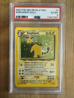 Ampharos 1/64 Rare Holo 2001 Pokemon Neo Revelation PSA 6 EX-MT - Image 1