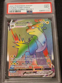 2021 Pokemon Sword & Shield FA Boltund VMax Fusion Strike 104/264 PSA Mint 9 - Image 1