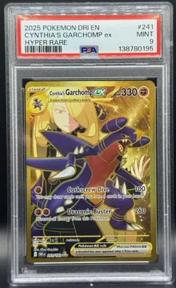 Pokemon TCG PSA 9 Cynthia’s Garchomp ex Hyper Rare Full Art 241/182 - Image 1
