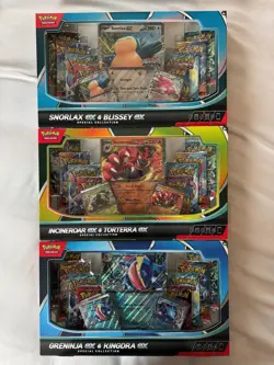 Pokemon Walmart Special Collection Boxes LOT 3x SNORLAX, INCINEROAR, GRENINJA EX - Image 1