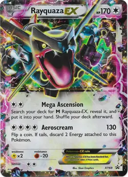 Damaged Rayquaza EX - XY69 - Shiny Rayquaza EX Box Promo - Holo Pokemon XY Promo - Image 1