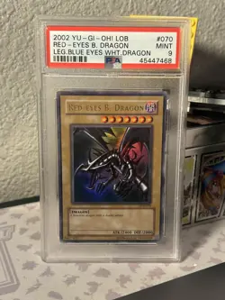 2002 Yu-Gi-Oh! Red-Eyes B. Dragon LOB-070 Ultra Rare PSA 9 MINT - Image 1