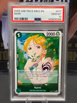 2025 One Piece English EB02-017 Nami PSA 10 GEM MINT - Image 1