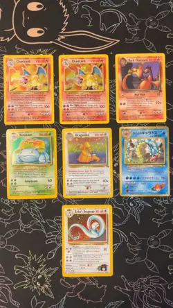 Charizard Holo Base Set WOTC Pokemon Card Lot 4/102 Dragonite Fossil Venusaur - Image 1