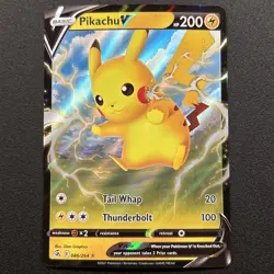Pikachu V 086/264 Swsh08: Fusion Strike Holo Full Art Pokemon Card Near Mint NM - Image 1