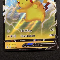 Pikachu V 086/264 Swsh08: Fusion Strike Holo Full Art Pokemon Card Near Mint NM - Image 3