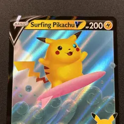 Surfing Pikachu V 008/025 Celebrations Holo Full Art Pokemon Card Near Mint NM - Image 2