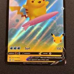 Surfing Pikachu V 008/025 Celebrations Holo Full Art Pokemon Card Near Mint NM - Image 3