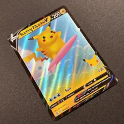 Surfing Pikachu V 008/025 Celebrations Holo Full Art Pokemon Card Near Mint NM - Image 4