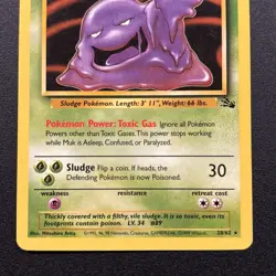Muk 28/62 Fossil Vintage WOTC Pokemon Card Near Mint NM - Image 3