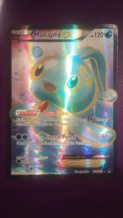 Pokemon TCG Manaphy-EX Holo Full Art Ultra Rare Card Breakpoint 116/122 - Image 1