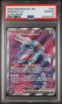 2025 POKEMON BLK EN-BLACK BOLT #161 GENESECT EX ⭐ PSA 10 JUST GRADED - Image 1