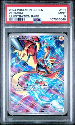 Zeraora 151/142 Illustration Rare SCR Stellar Crown Pokemon 2024 PSA 9 - Image 1