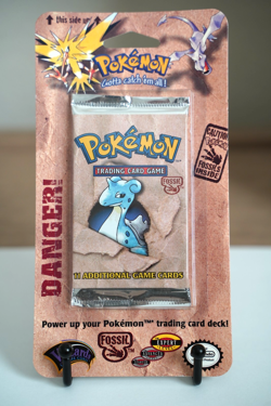Pokemon Fossil Booster Blister Pack Lapras Artwork 1999 WOTC Factory Sealed - Image 1