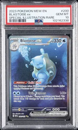 2023 POKEMON MEW EN-151 SPECIAL ILLUSTRATION RARE #200 BLASTOISE EX PSA 10 - Image 1