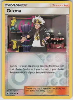 Pokemon TCG Guzma Uncommon Reverse Holo SM - Burning Shadows 115/147 - Image 1