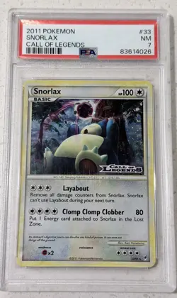 Snorlax Call of Legends Holo Stamp CL-Prerelease PSA 7 NM 33/95 Pokemon Vintage - Image 1