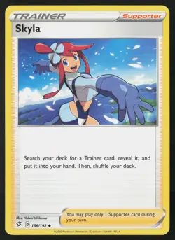 Pokemon Skyla 166/192 SWSH02: Rebel Clash Non-Holo Pack Fresh - NM - Image 1