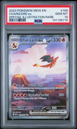 2023 POKEMON MEW EN-151 SPECIAL ILLUSTRATION RARE #199 CHARIZARD EX PSA 10 - Image 1