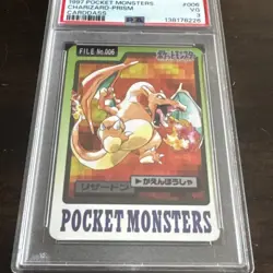1997 Pocket Monsters Carddass Charizard Japanese Prism #006 PSA 3 - Image 1
