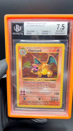 1999 Pokemon Base Set Shadowless #4 Charizard Holo Rare BGS 7.5 w/ 9 Centering - Image 2