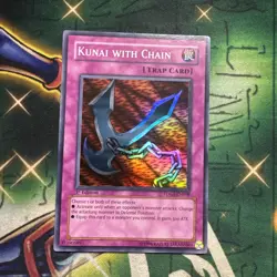 Yugioh! Kunai with Chain TDGS-EN098 Super Rare 1st Edition VLP/NM - Image 1