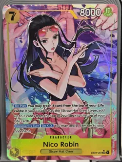One Piece Nico Robin SR Alt Art AA EB03-055 Heroines edition English - Image 1