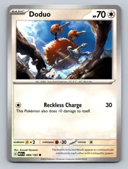 Doduo Common SV: Scarlet & Violet 151 #084/165 tcg Pokemon Card NM - Image 1