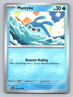 Mantyke Common SV04: Paradox Rift #039/182 tcg Pokemon Card NM - Image 1