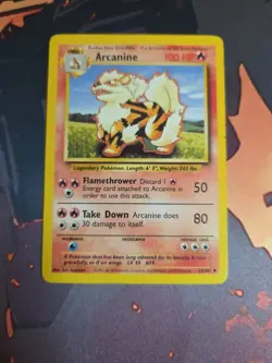 Pokemon TCG Arcanine Base Set, Unlimited Uncommon Card 23/102 Regular HP - Image 1