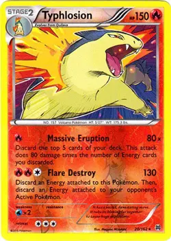 Moderately Played Typhlosion - 20/162 - Holo Rare - Reverse Holo Pokemon BREAKth - Image 1