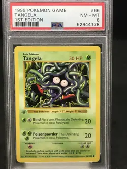 Pokemon PSA 8 1st Edition Shadowless Tangela 66/102 Base Set - Image 1