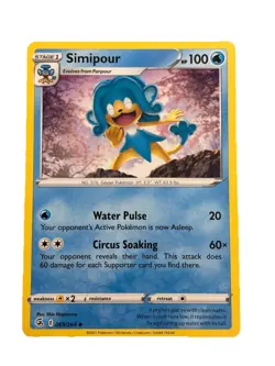 New: 2021 Pokemon TCG Simipour 069 Swsh08: Fusion Strike Regular Uncommon - Image 1