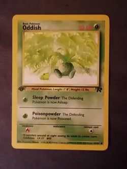 Pokemon Card Team Rocket 1st Edition Regular Finish Oddish 63/82 - Image 3