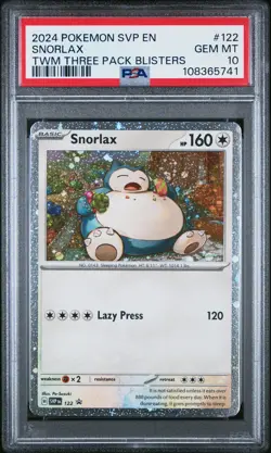 2024 POKEMON SVP EN-SV BLACK STAR PROMO #122 SNORLAX PSA 10 - Image 1