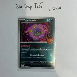 Pokemon TCG Spiritomb 087/132 Mega Evolutions Play! Halloween Stamped Promo - Image 1
