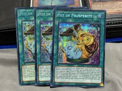 Yu-Gi-Oh! 3x Pot of Prosperity MP22-EN032 Prismatic Secret Rare 1st Ed. Playset - Image 1
