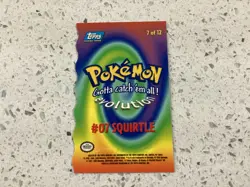 1999 Topps 7/12 #7 Squirtle Die Cut Blue Label Pokemon Card Evolution - Image 4