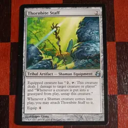 Mtg Thornbite Staff VLP Morningtide Shaman Tribal Magic Card Artifact - Image 1