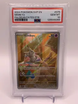 Mimikyu SVP #075 Black Star Promos Paldean Fates Full Art Holo Pokemon PSA 10💎 - Image 1