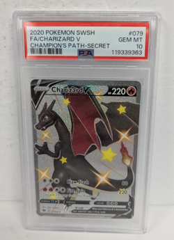 2020 Pokemon SWSH #079 FA/Charizard V Champion's Path-Secret PSA 10 - Image 1