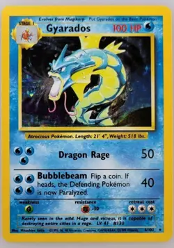 Pokemon Gyarados Base Set 6/102 Holo Unlimited - Lightly Played LP - Image 1