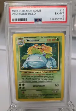 1999 Pokemon Game Venusaur Holo #15 PSA 6 Base Set - Image 1