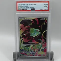 Pokemon Bulbasaur Illustration Rare Holo PSA 9 Me01: Mega Evolution 133/132 2025 - Image 1